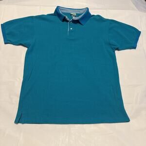Vintage L.L. Bean Polo Shirt Men’s Large Teal Blue 100% Cotton Made in USA - NWT